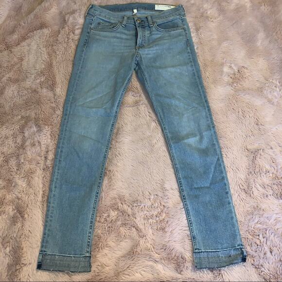 rag & bone Capri Step Frayed Hem Light Wash Skinny Jeans Wiley Size: 27 - Picture 3 of 16